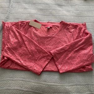 Isaac Mizrahi Live Pink sequin tunic